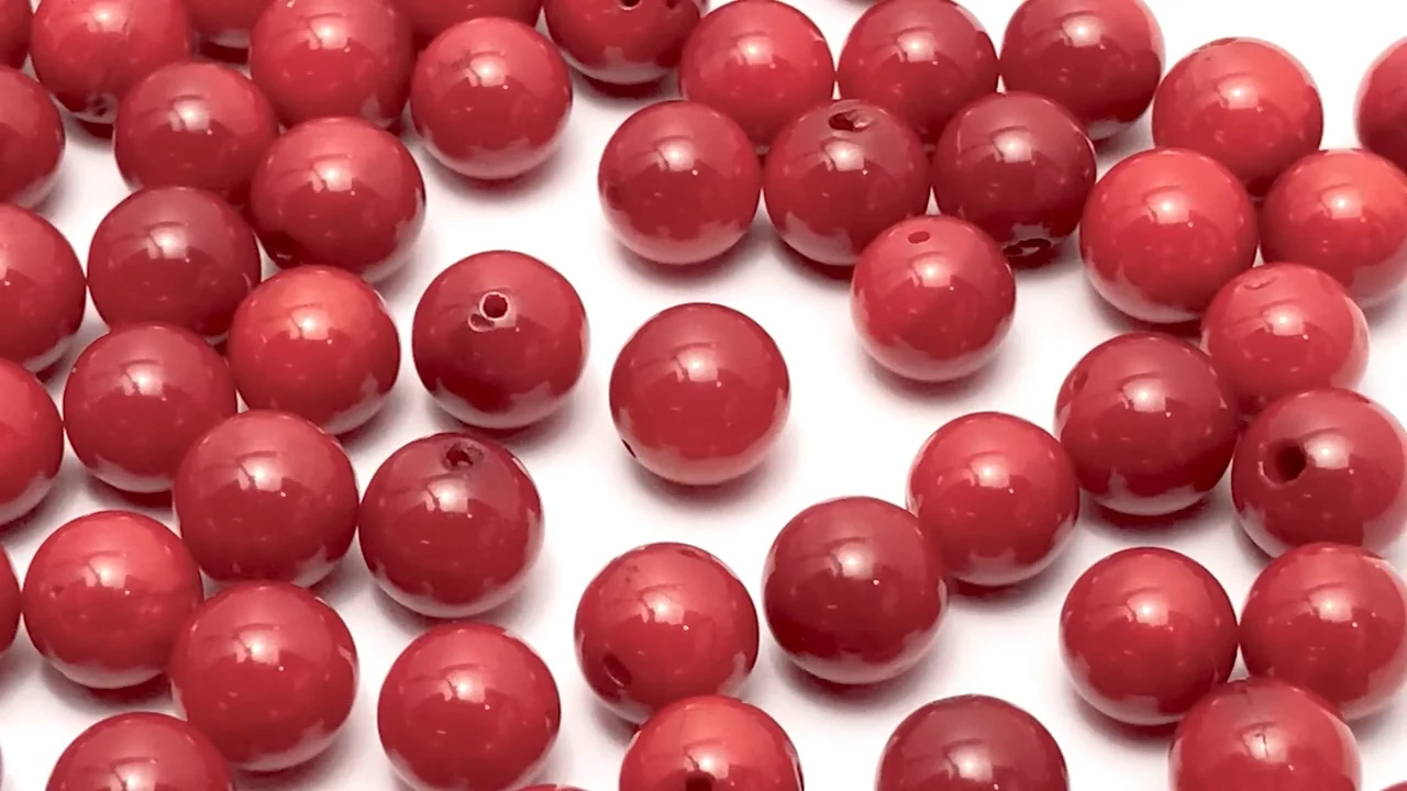 赤珊瑚・レッドコーラル（染） 片穴ラウンド8mm 4粒｜天然石ビーズ