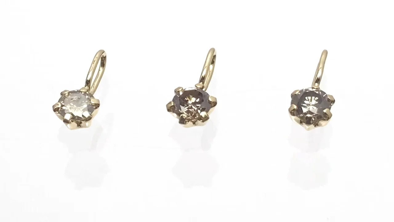 シャンパンカラーダイヤモンド ラウンドファセットカット3×3mm 日本製