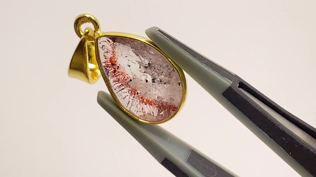 エレスチャル様 動画】【1点もの】エレスチャルクォーツAAA ペンダントトップ 18KGP製