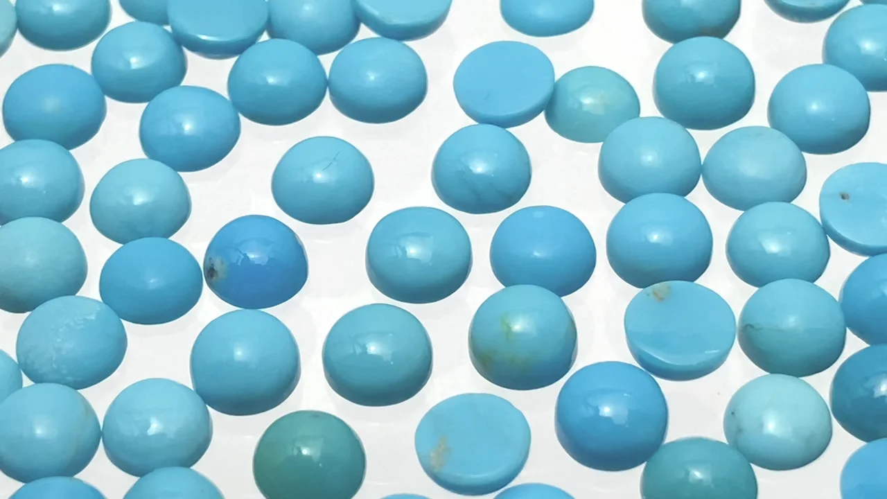 キングマンターコイズ（アリゾナ産） ラウンド カボション5×5mm 5個