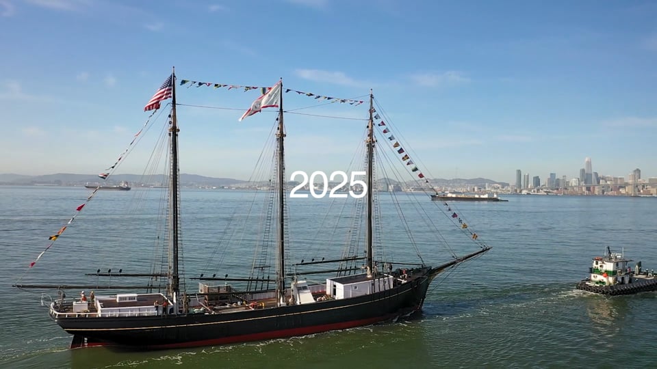 Drone filming the C.A. Thayer