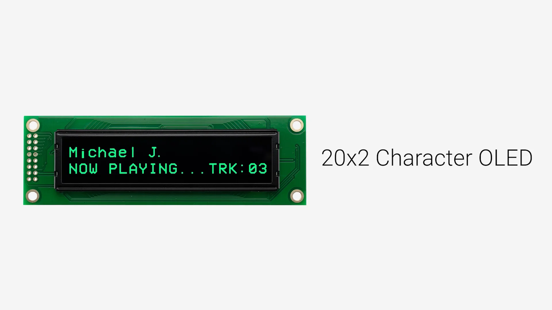 Green 20x2 Character OLED Display Module