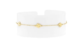 Italian 10kt Yellow Gold Clover Station Bracelet