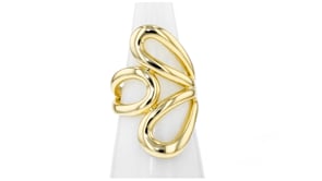 Italian 18kt Gold Over Sterling Abstract Floral Ring