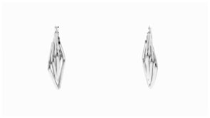 Italian Sterling Silver Triple-Square Hoop Earrings