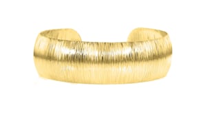 Italian 18kt Gold Over Sterling Textured Cuff Bracelet