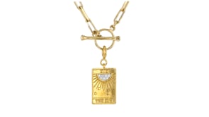 18kt Gold Over Sterling The Sun Charm with Diamonds