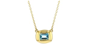 Framed Birthstone Necklace in 18kt Gold Over Sterling