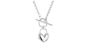 Italian Sterling Silver Heart Toggle Necklace