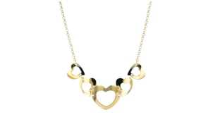 Italian 18kt Gold Over Sterling Graduated Hearts Necklace