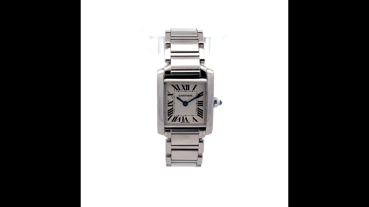 Cartier Tank Francaise Ladies Watch 2384 Stainless Steel