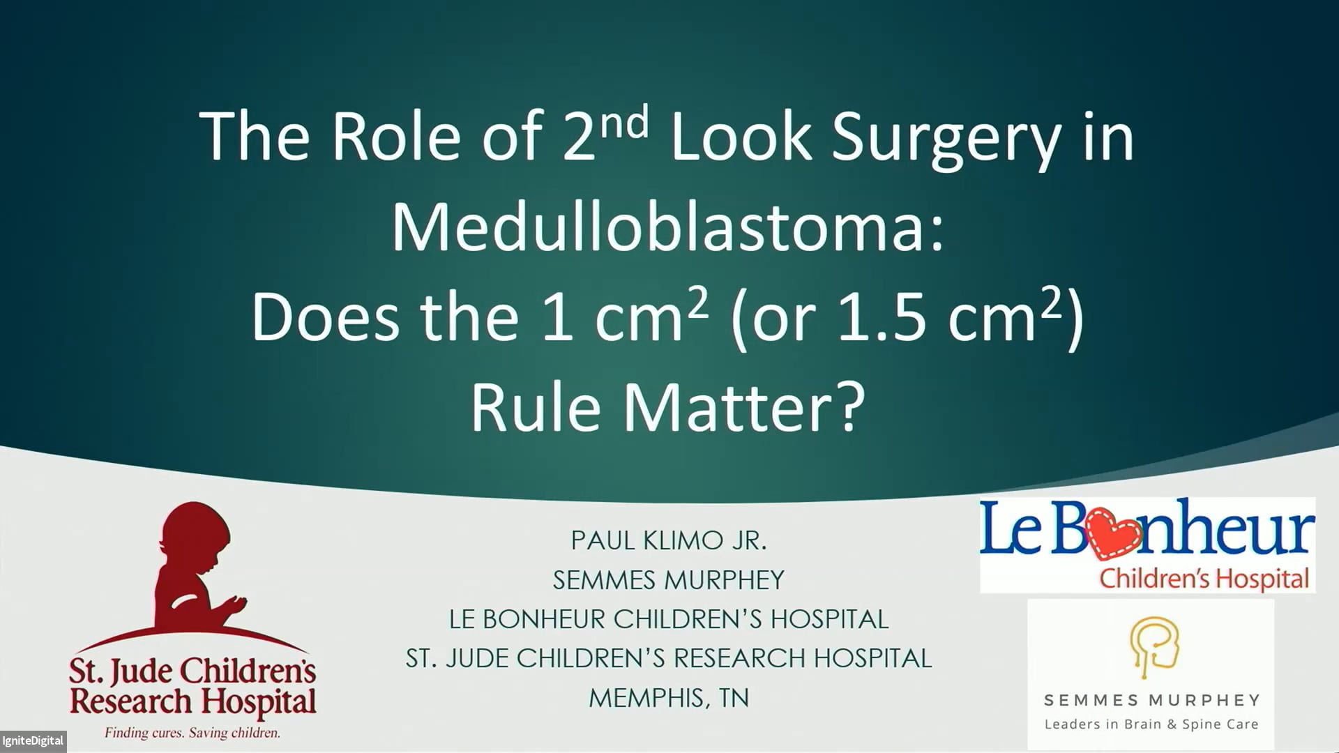 The Role of 2nd Look Surgery in Medulloblastoma : Does the 1 Cm2 (or 1.5 Cm2)