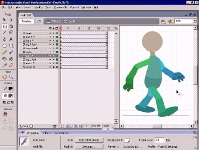 flash animation: walk cycle tutorial 1/4 on Vimeo