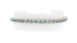 12.00 ct. t.w. Sky Blue Topaz Tennis Bracelet in 18kt Gold Over Sterling