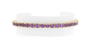 10.00 ct. t.w. Amethyst Tennis Bracelet in 18kt Gold Over Sterling