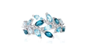 1.70 ct. t.w. Tonal Blue Topaz Vine Ring in Sterling Silver