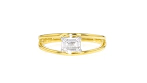 .50 Carat Lab-Grown Diamond Split Ring in 18kt Gold Over Sterling