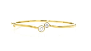 1.00 ct. t.w. Lab-Grown Diamond Two-Stone Bypass Bangle Bracelet in 18kt Gold Over Sterling