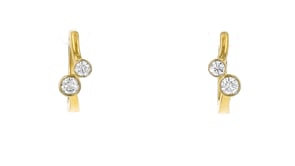 1.00 ct. t.w. Lab-Grown Diamond Two-Stone Hoop Earrings in 18kt Gold Over Sterling