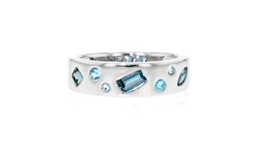 1.00 ct. t.w. Scattered Tonal Blue Topaz Ring in Sterling Silver