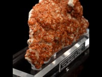 Genuine Spessartite Garnet Cluster on Microcline with Custom Stand