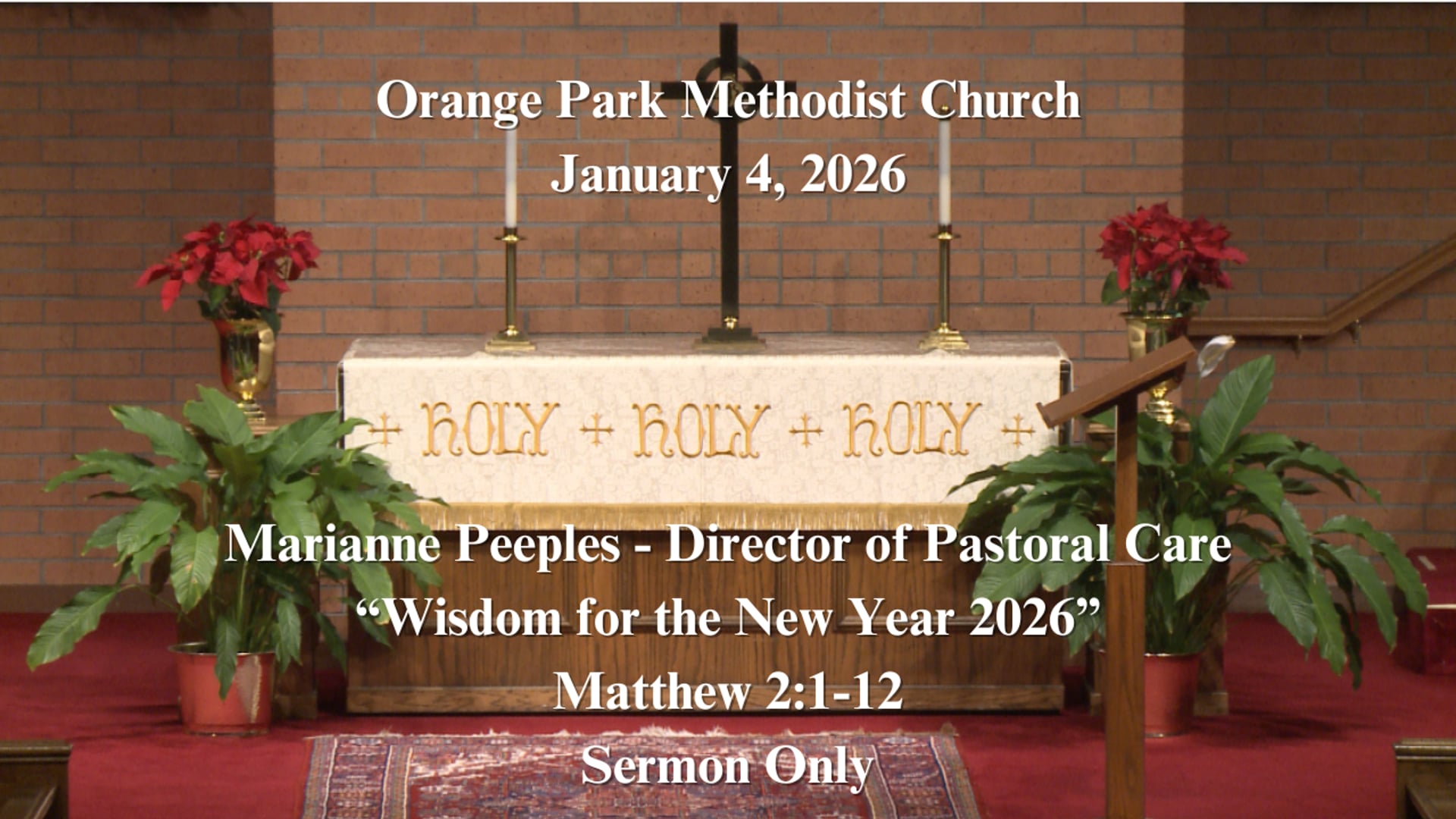 January 4, 2026 Sermon Only