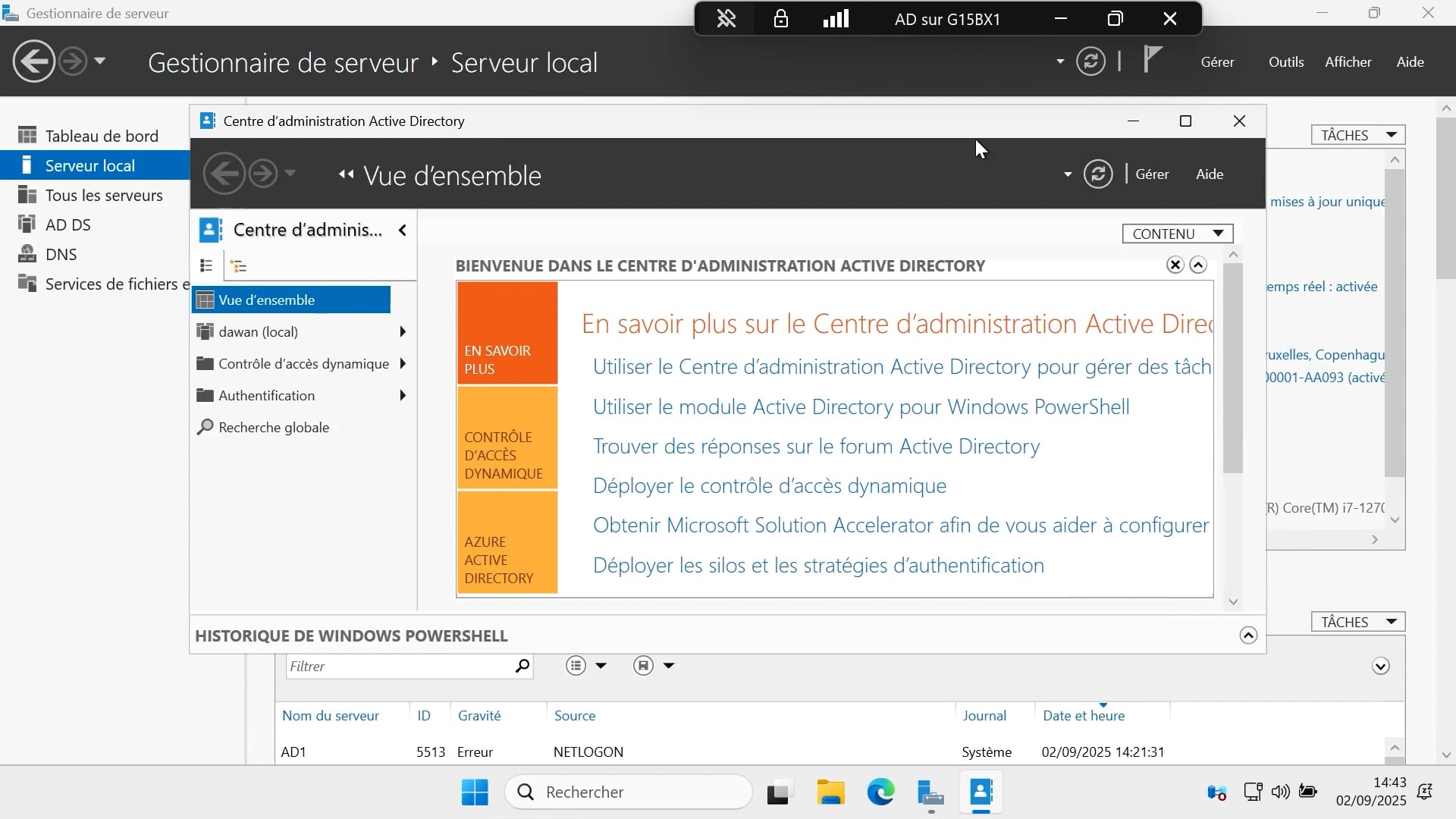 38 - creation des unites d'organisation et utilisateurs dans active directory