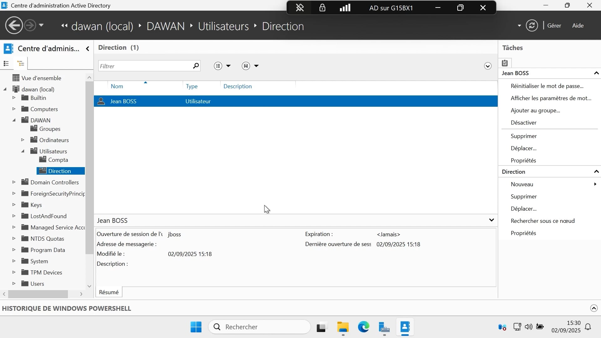 41 - création de partage, groupes et définition des droits d'accès partie 2