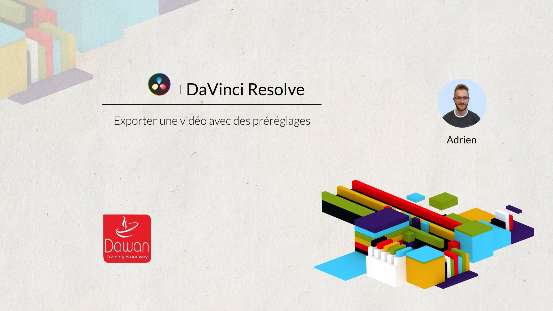 exporter une vidéo avec des préréglages