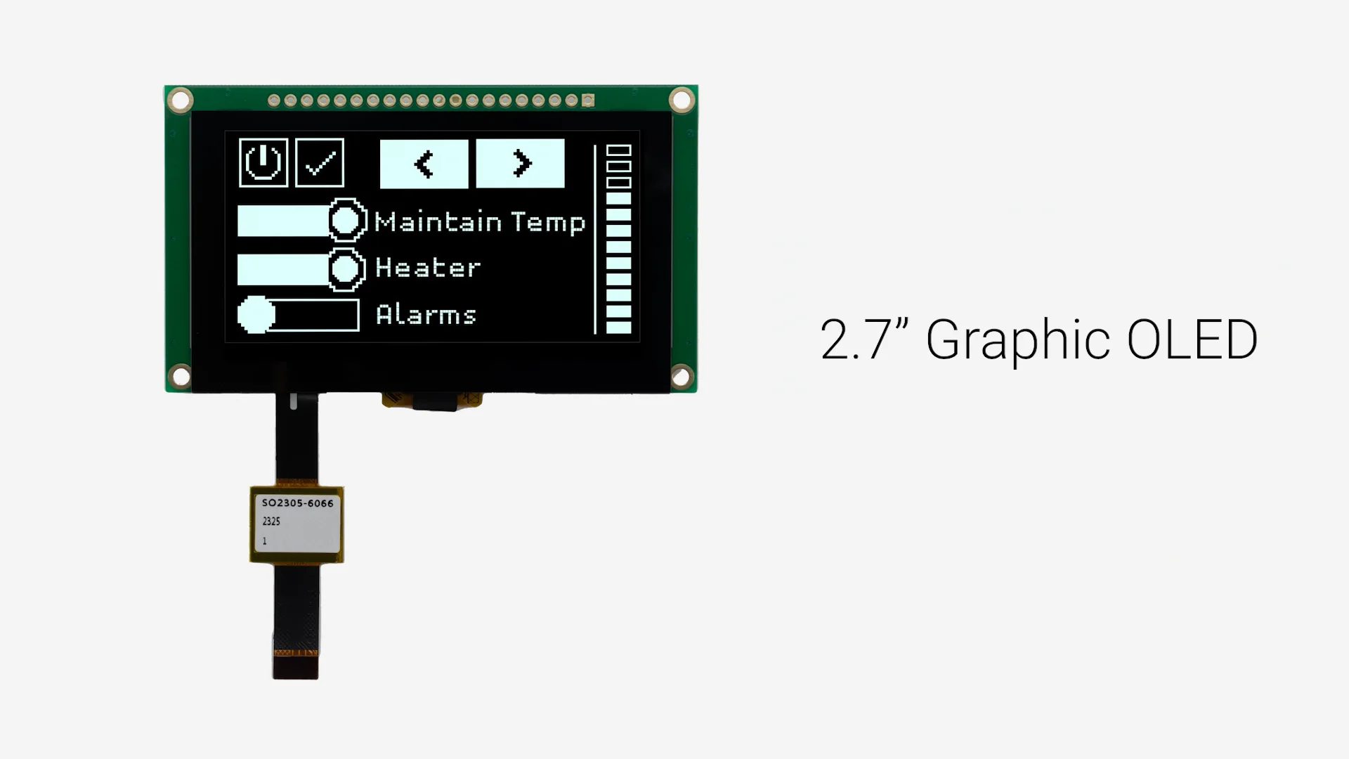 2.7 inch White Graphic OLED Module with Capacitive Touchscreen +