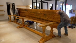 Clint Harp Designs Table for New Waco Welcome Center