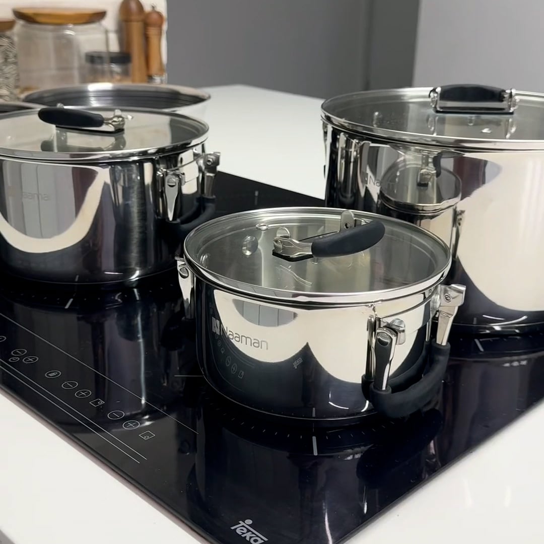 מערכת סירים מתקפלים - 6 חלקים, נירוסטה