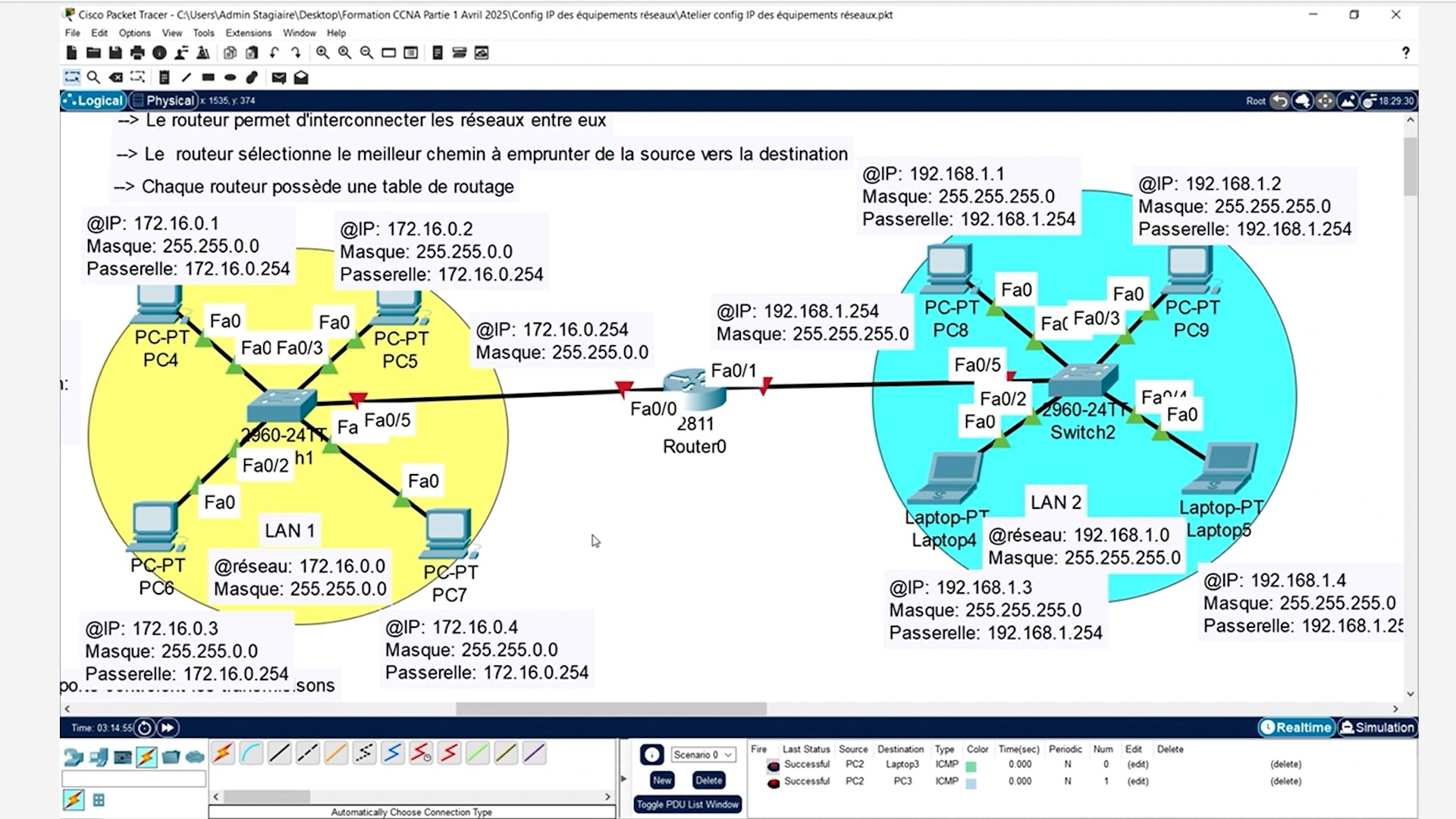 06 - simulation du fonctionnement du routage