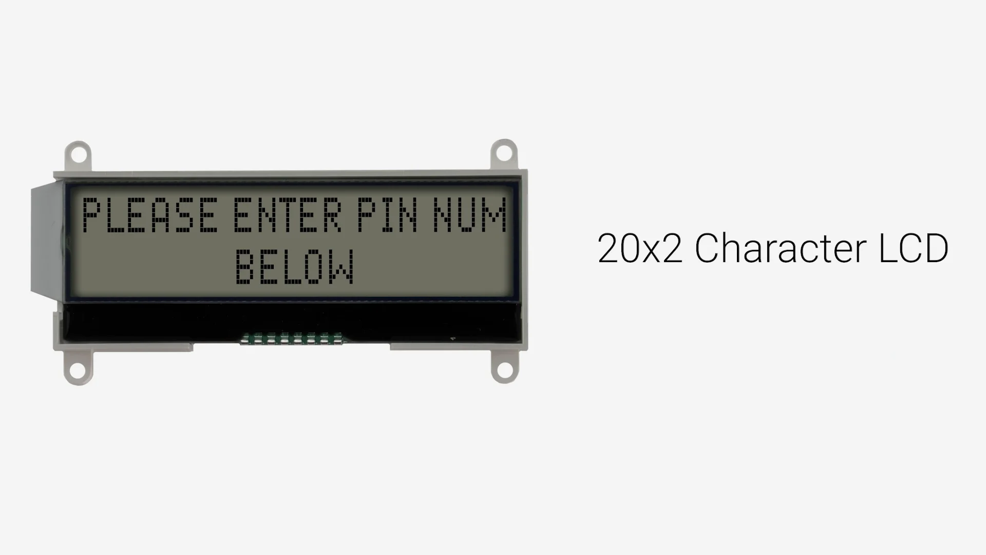 20x2 Character COG LCD | FSTN+ with RGB Backlight + Mounting Holes