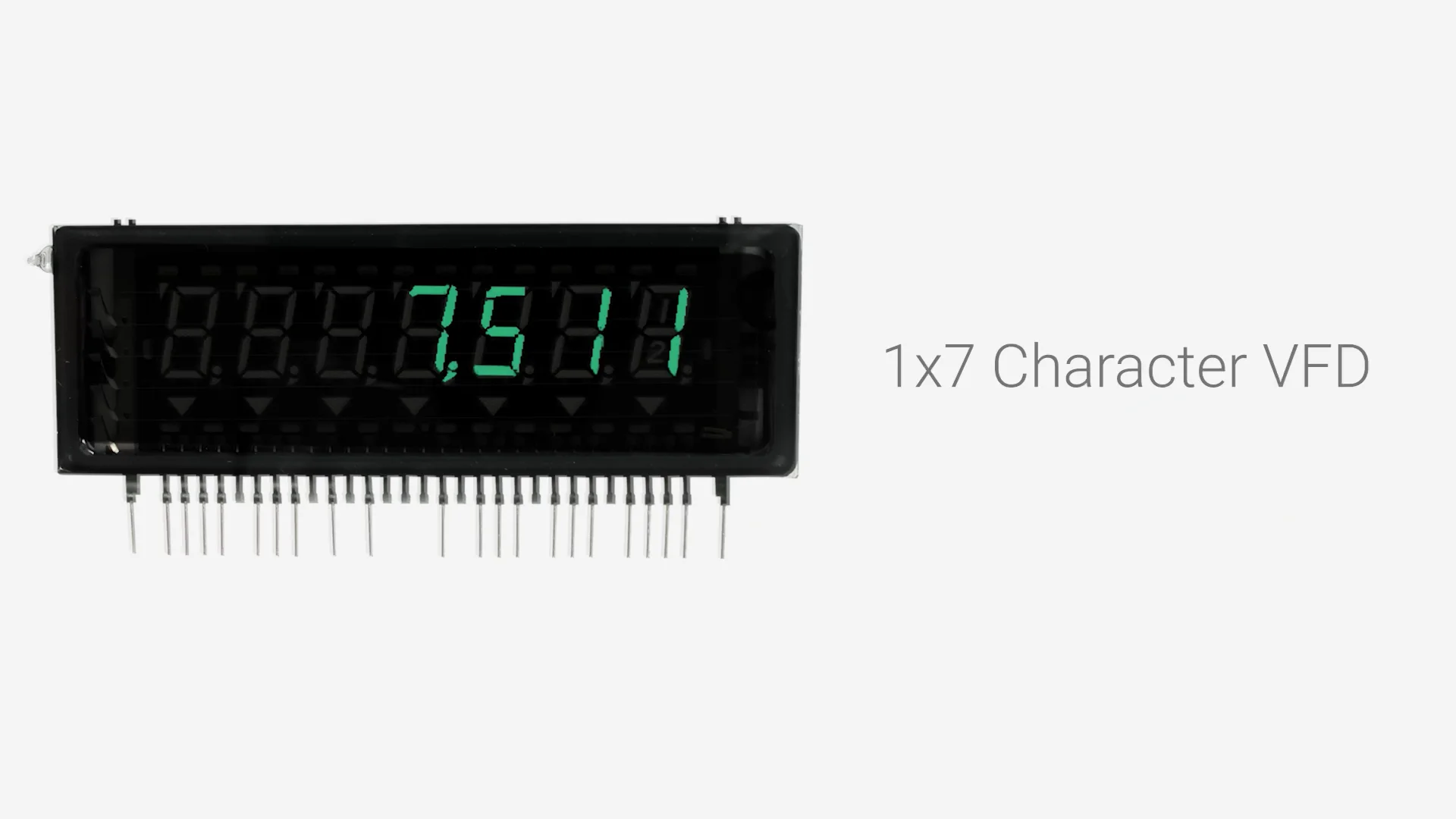 7x1 Character VFD Glass Display 7-Segment Display