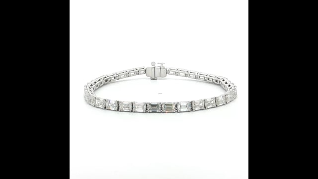 10.91 GIA Emerald Cut Diamond Tennis Bracelet 18k – Filigree Jewelers