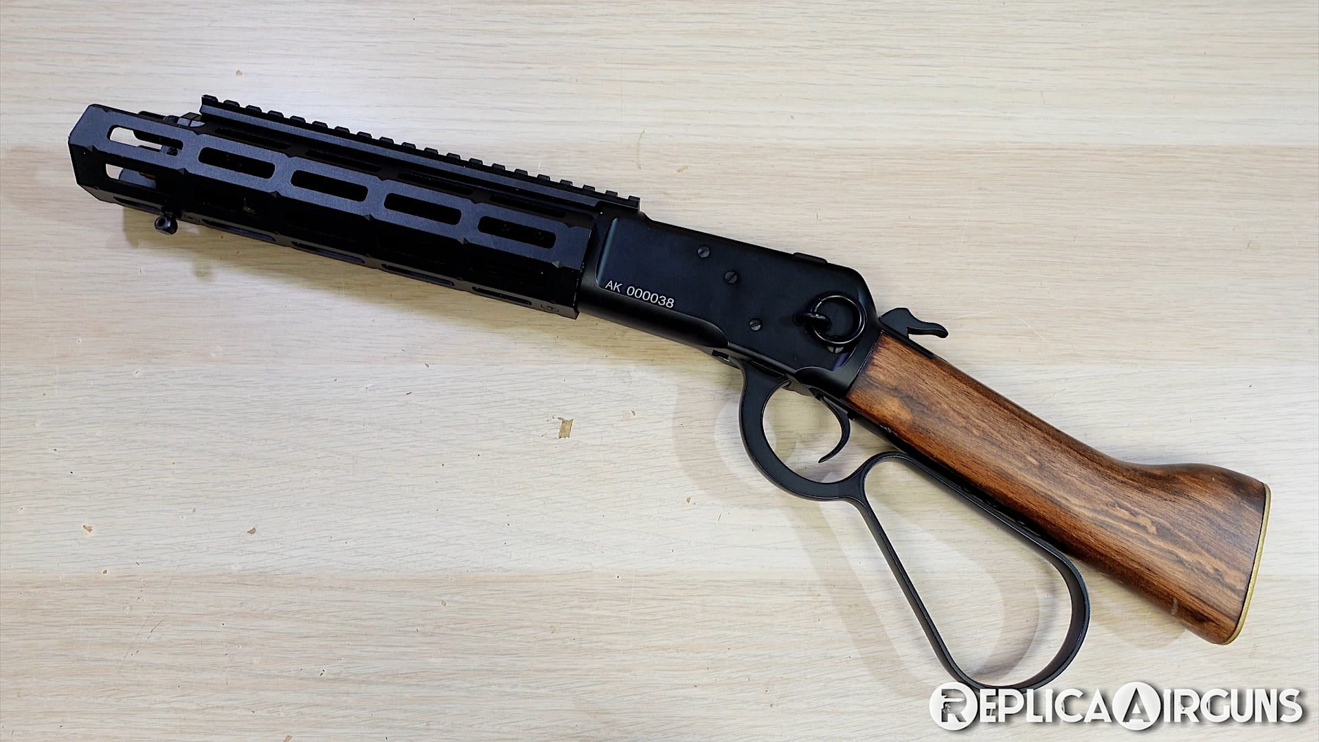 A&K M1873R M-Lock Lever Action Airsoft Gas Rifle Table Top Review.