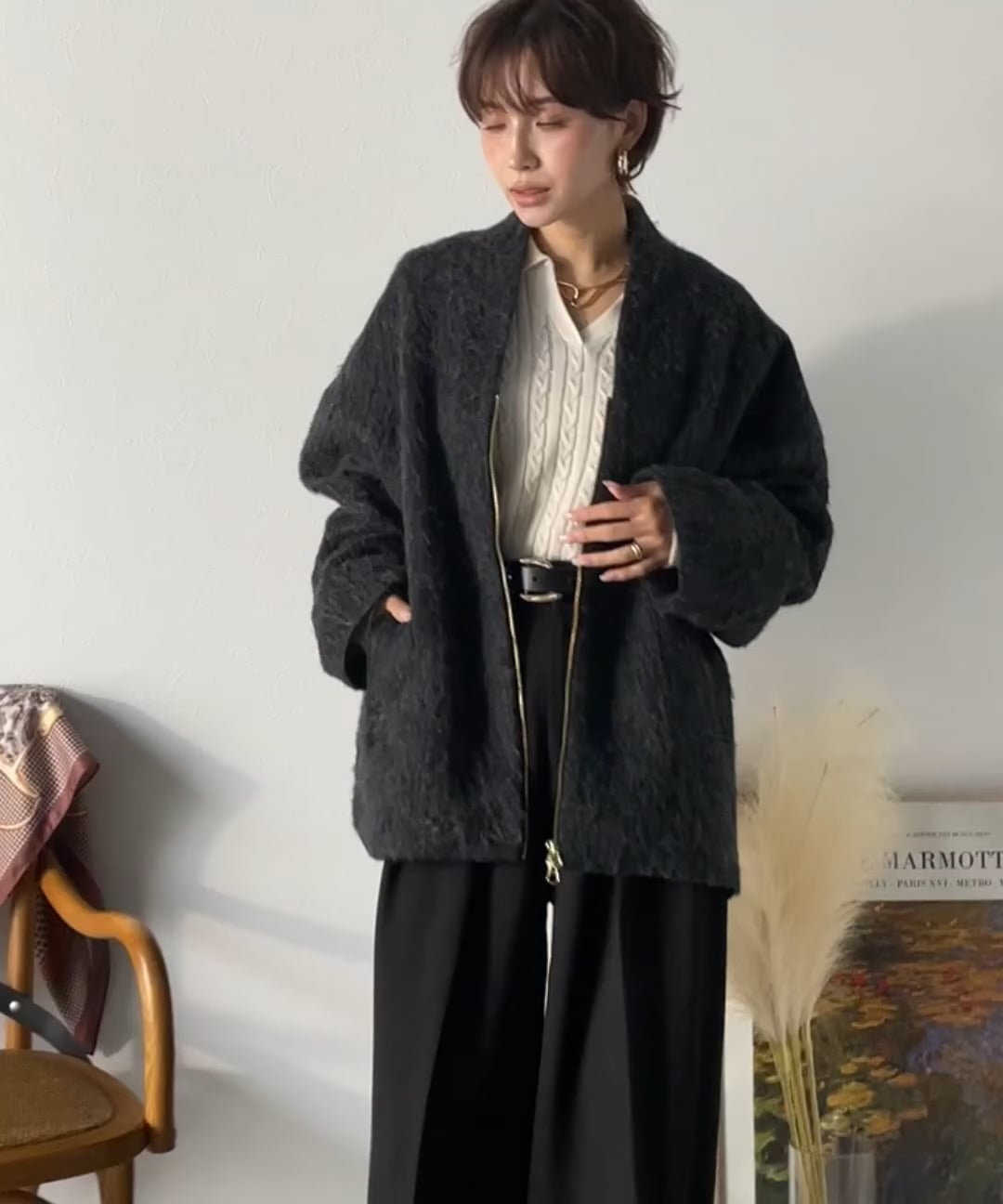 Classical Evon】思わず手に取りたくなる。シャギーノーカラーコート