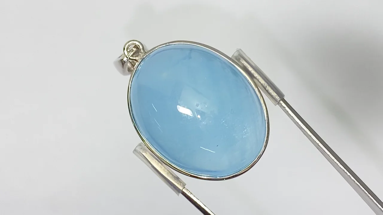 動画】【1点もの】アクアマリンAA++ ペンダントトップ SILVER925製 NO