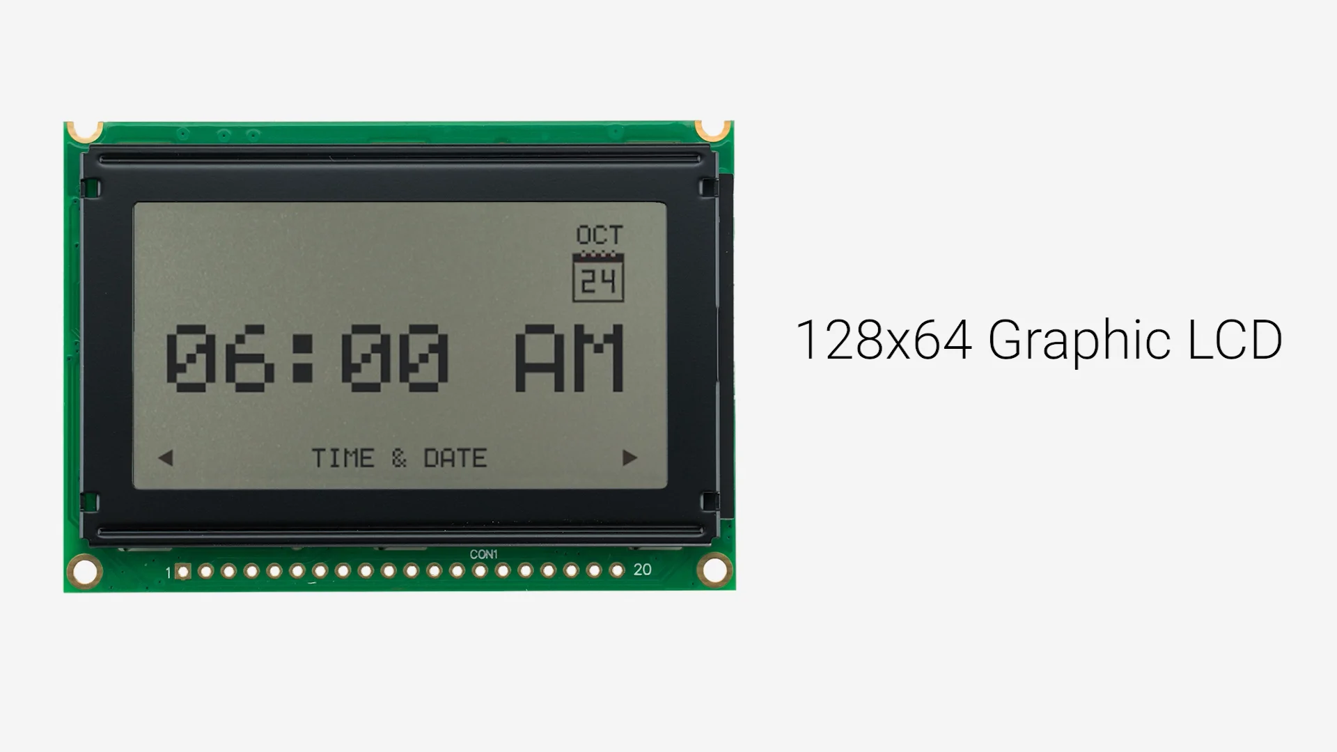 128x64 グラフィック LCD モジュール | FSTN+ サイドホワイトバック