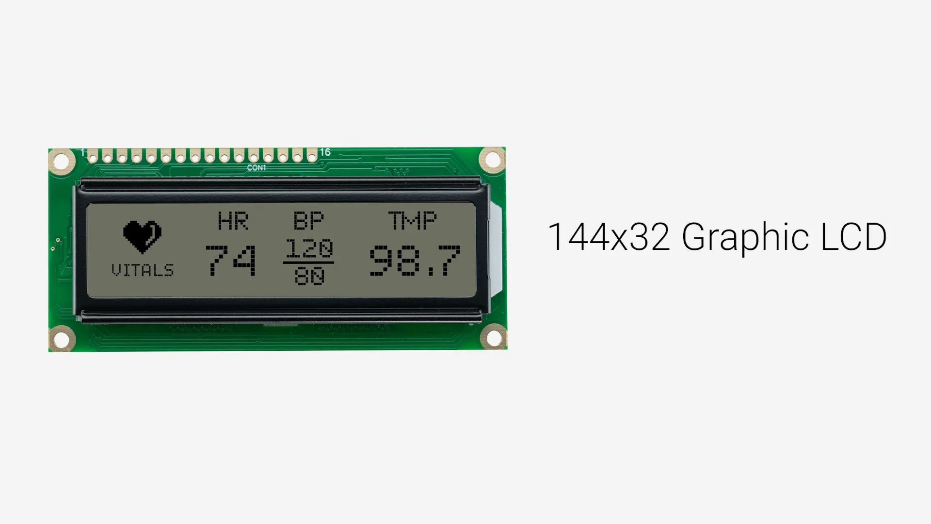 144x32 Graphic LCD Module | FSTN+ Display with White Backlight