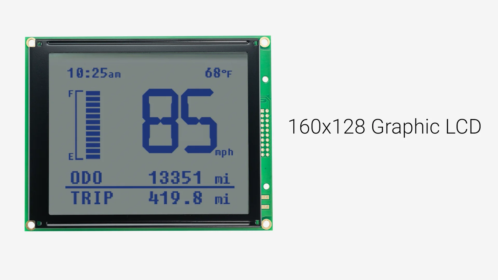 160x128 Graphic LCD Module | STN+ Gray with White Backlight