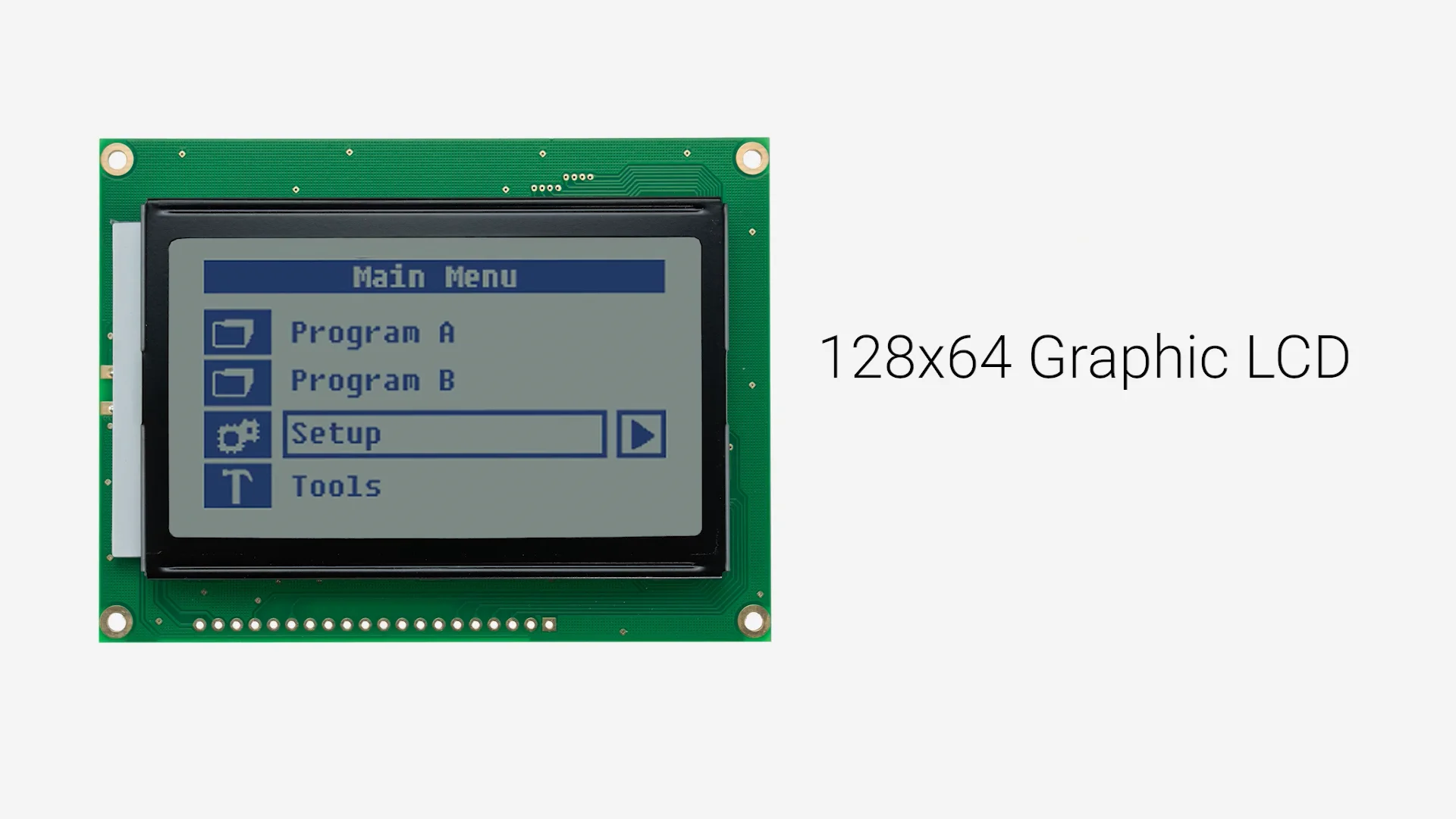 128x64 Graphic LCD Module | STN+ Gray Model-AZ with Side White