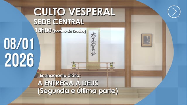 Capa do vídeo do “Culto Vesperal | Sede Central - 08/01/2026”.