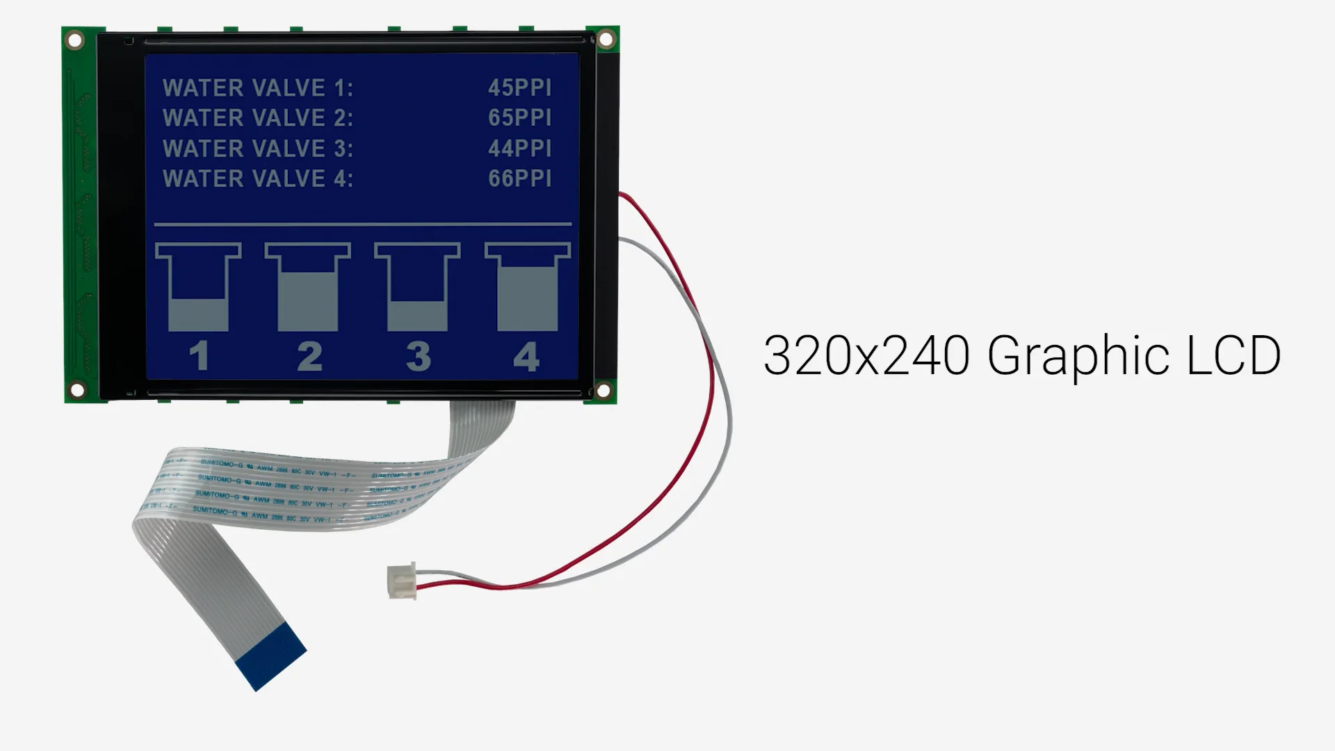 320x240 Graphic LCD Module | STN- Blue with White Backlight and