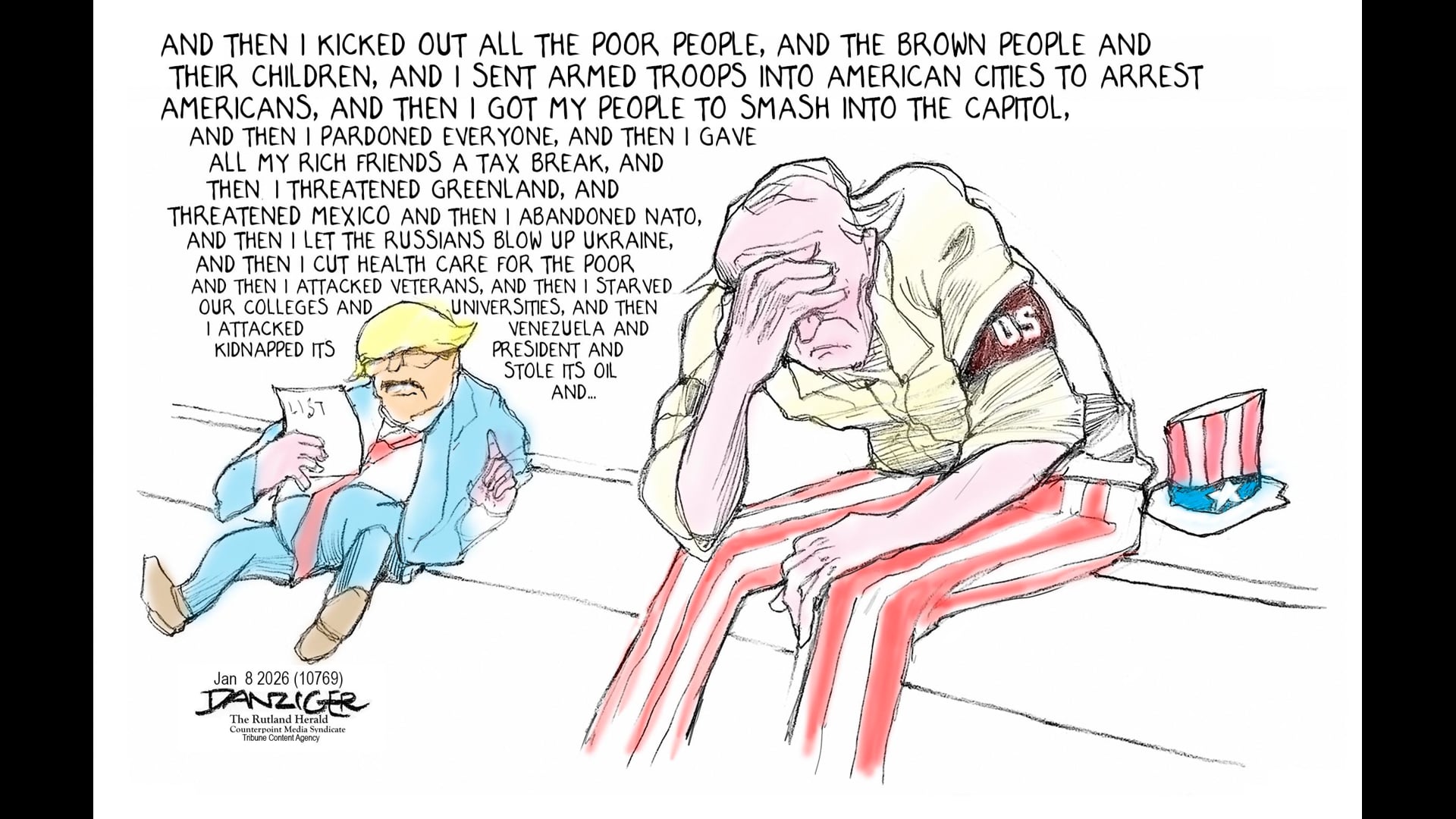 Shame, Jeff Danziger Live Cartoon