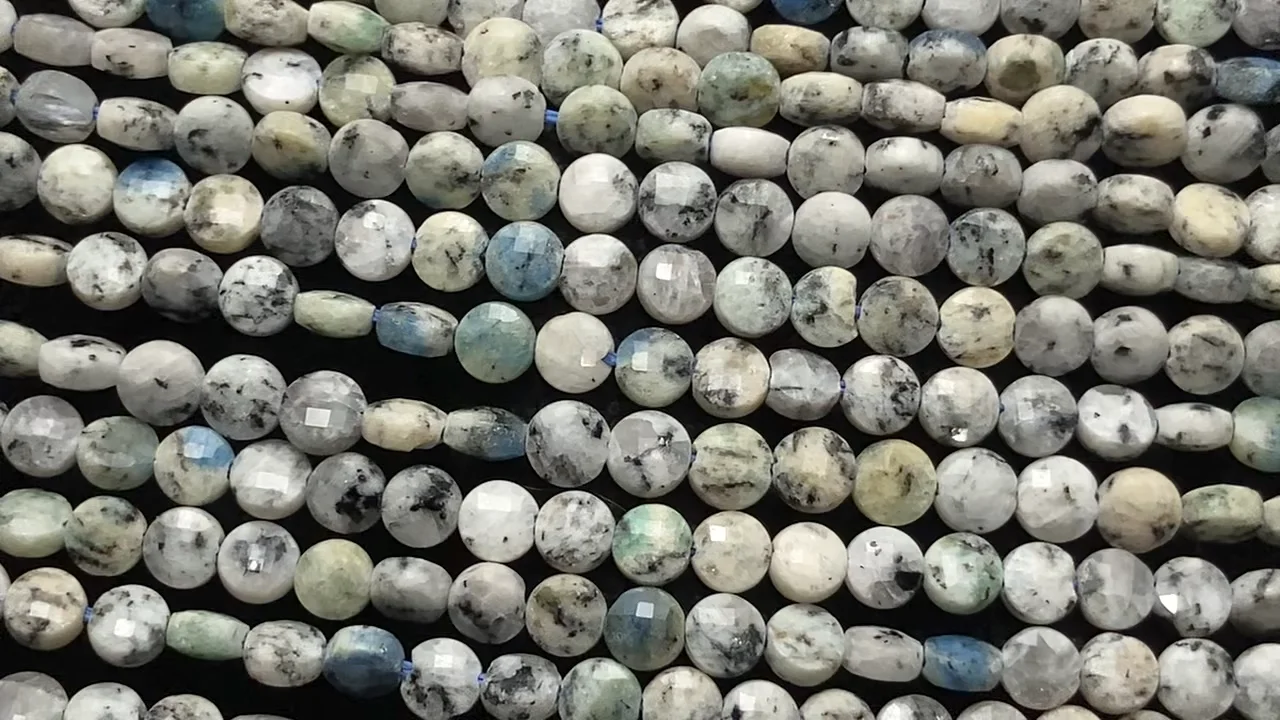 K2アズライト （産地・ヒマラヤK2山脈） コインカット 1連｜天然石