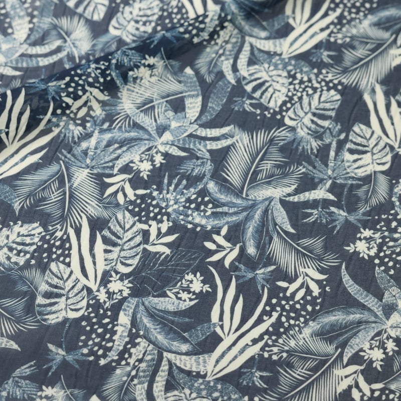 Vidéo: Mousseline – Nuit tropicale fond bleu