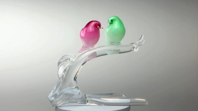 Pássaros no galho de Murano