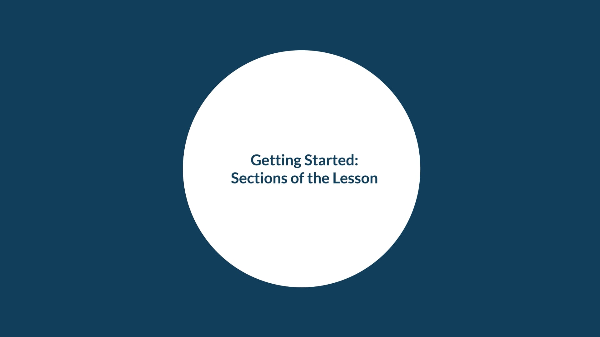 Getting Started: Sections of a Lesson | Videos & Movies on Vimeo